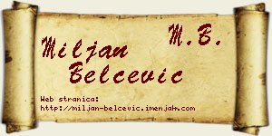 Miljan Belčević vizit kartica
